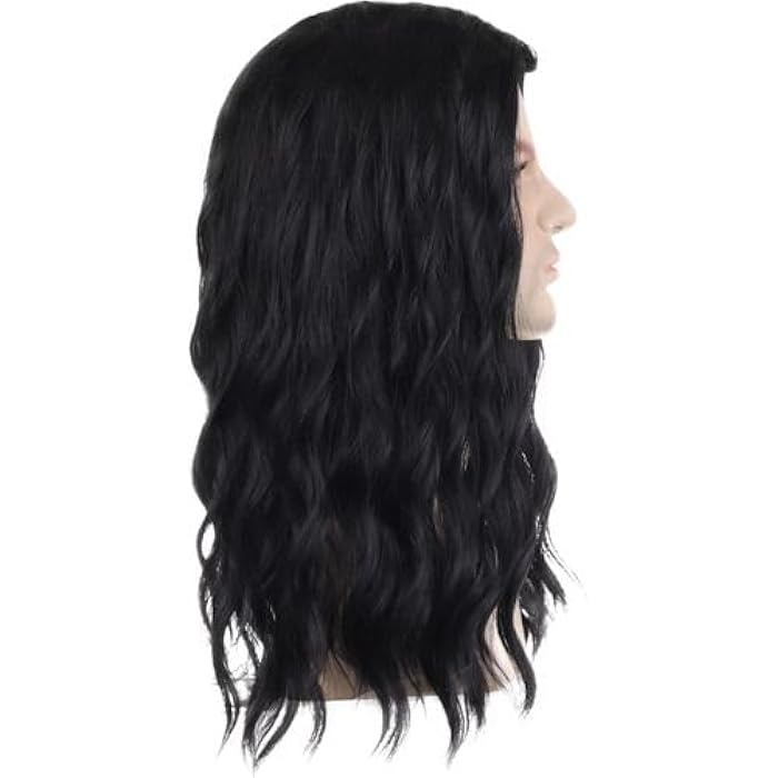 DILLARDS Men's Synthetic Wig Long Wavy Black Heat Hair - Image 2